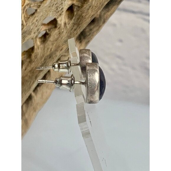 Vintage Carnelian Agate Silver Post Earrings - Picture 5 of 5